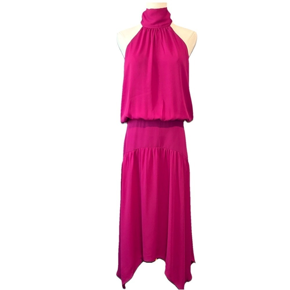 Krisa Revolve Handkerchief Hem Reign Purple Midi Dress Womens Size Medium